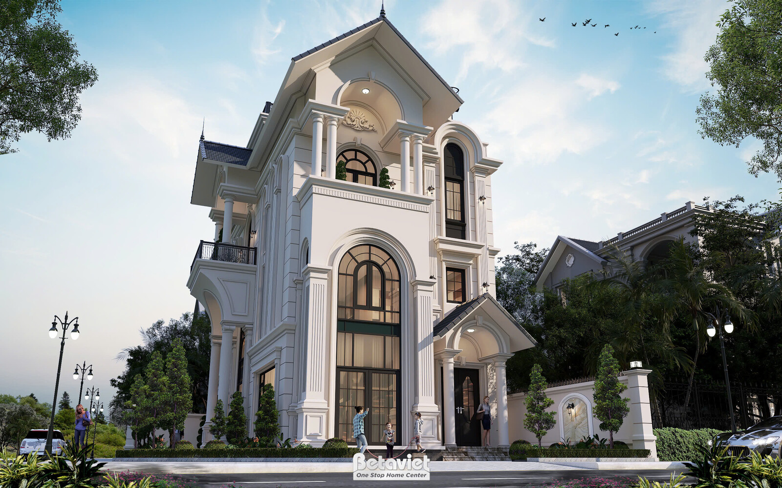 Biệt thự 3 tầng tân cổ điển KT2009344A – sảnh chính