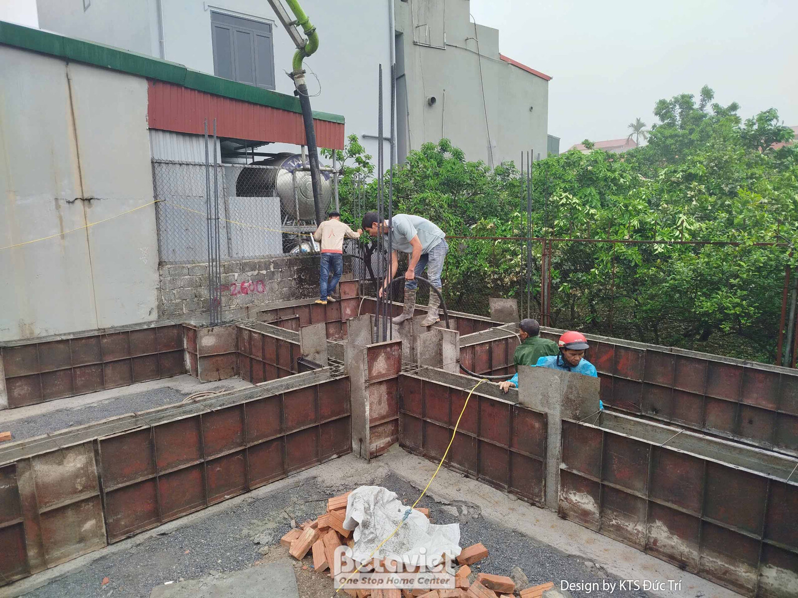Thi công biệt thự TC25849, giai đoạn thi công phần thô – kết cấu phần thô (3)