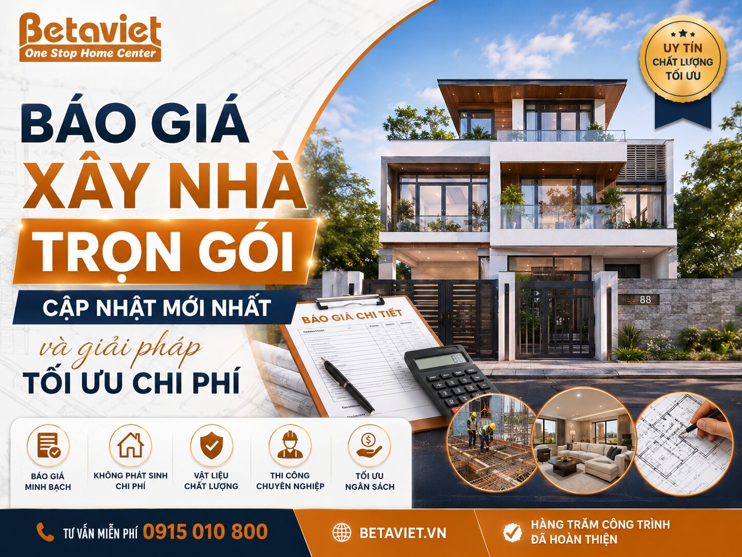 Báo giá xây nhà trọn gói 2026 – cập nhật mới nhất và giải pháp tối ưu chi phí