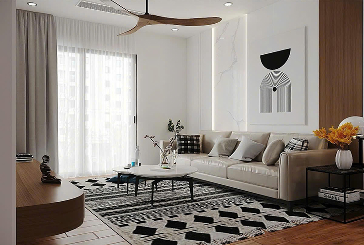 Nội thất chung cư 3 phòng ngủ hiện đại Hoàng Thành Pearl 120m2