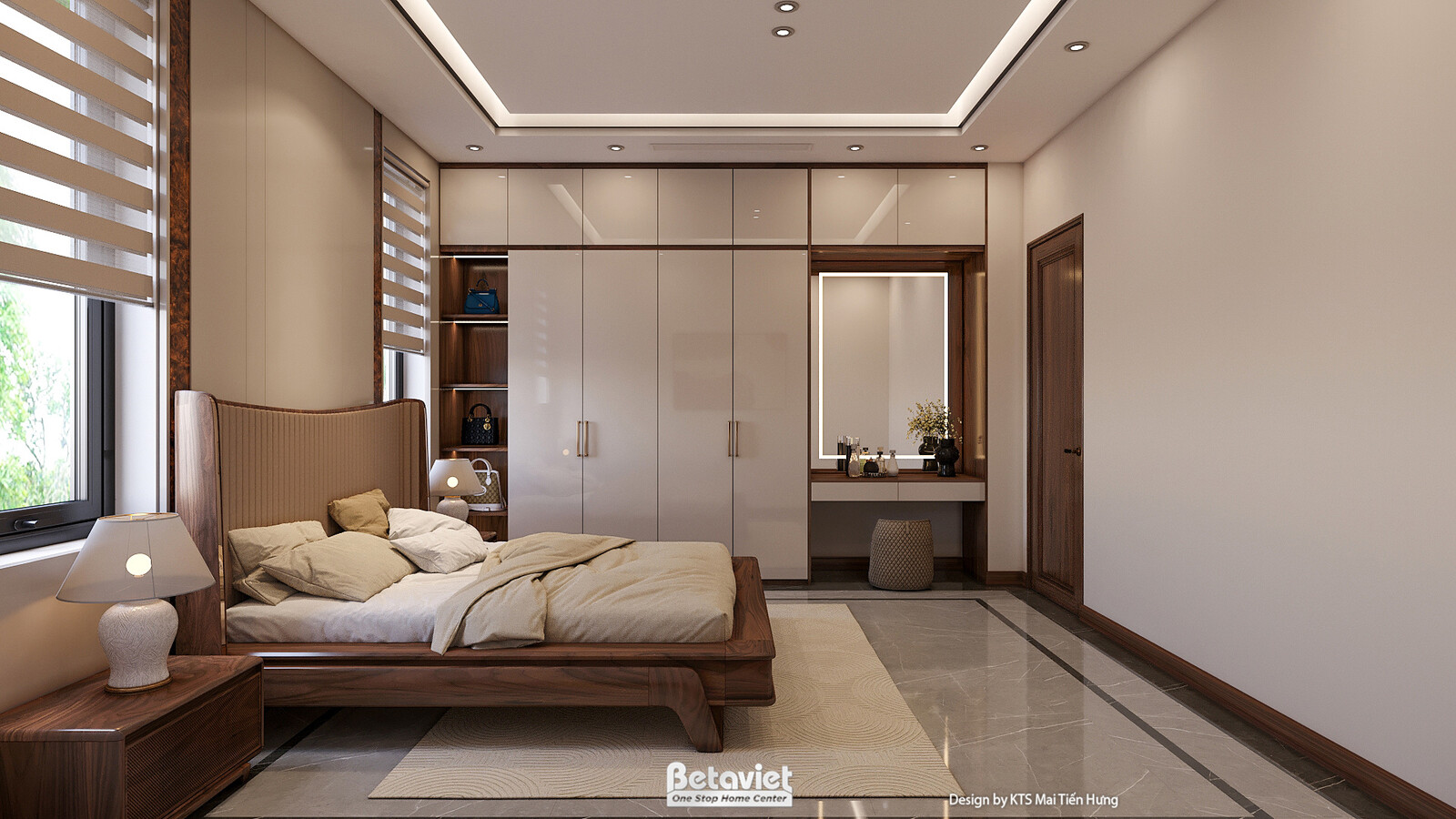 Nội thất phòng ngủ biệt thự hiện đại gỗ NT2009342 – góc nhìn 3