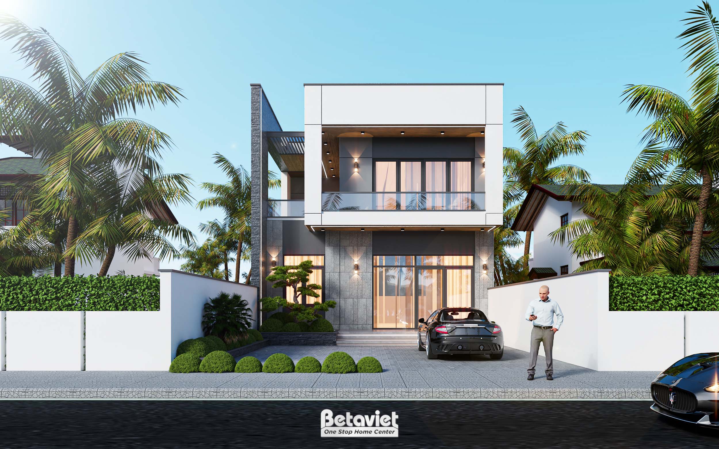 Mẫu thiết kế biệt thự Minimalism 2 tầng 292m2 tại Hải Phòng của Betaviet — thiết kế tối giản hiện đại