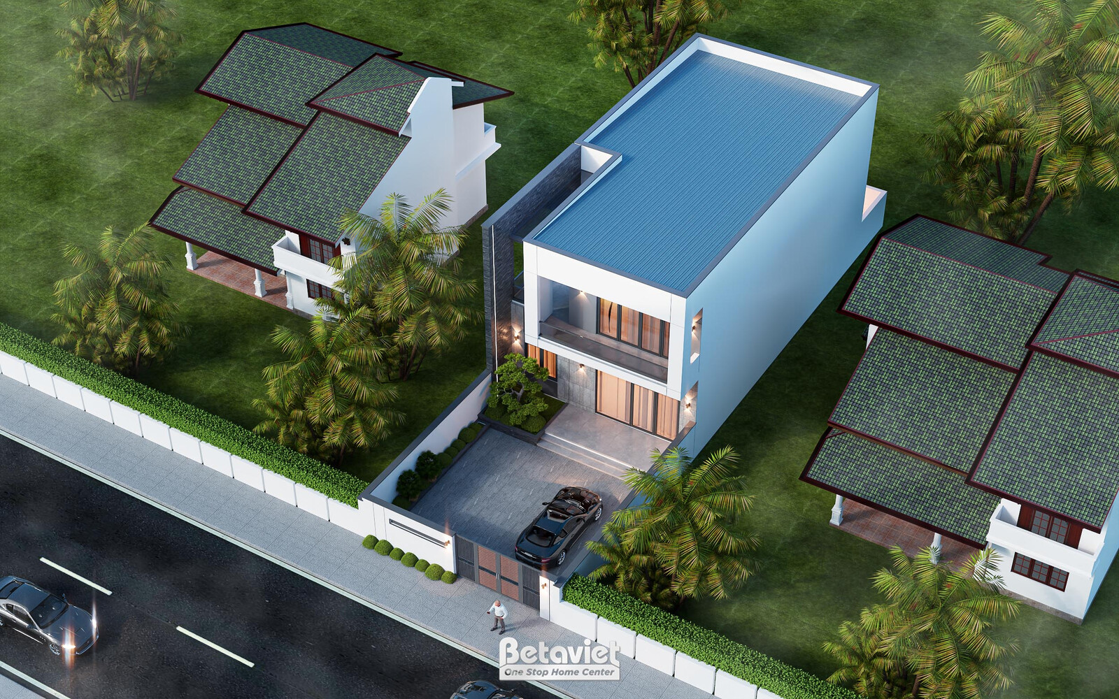 Biệt thự 2 tầng minimalism KT2008728 – phối cảnh mặt tiền (4)