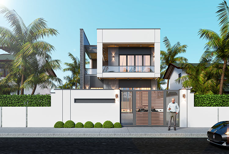 Mẫu thiết kế biệt thự Minimalism 2 tầng tại Hải Phòng KT2008728