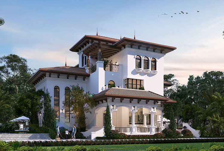 Biệt thự phố 3 tầng Địa Trung Hải tại Hà Nội
