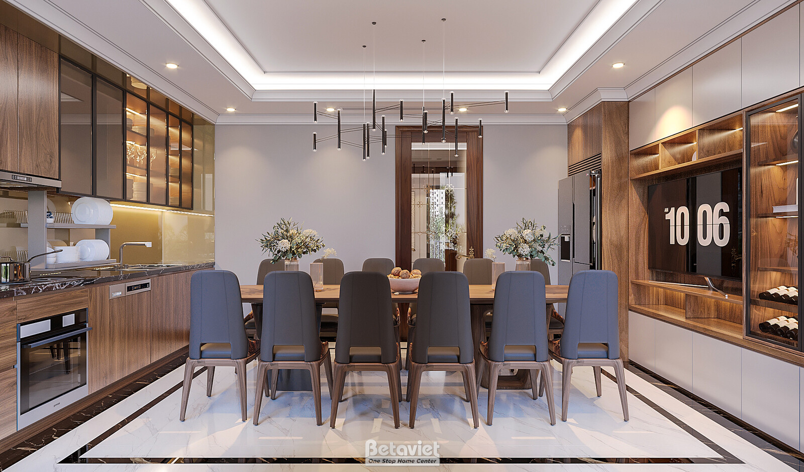 Nội thất phòng ăn biệt thự hiện đại NT8001647 – góc nhìn 3