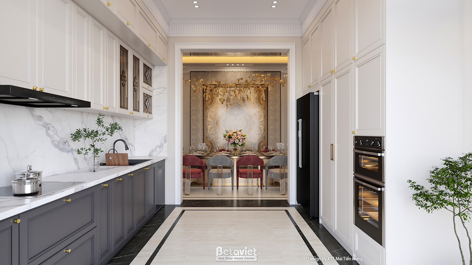 Nội thất phòng bếp biệt thự hiện đại luxury NT5021106 – góc nhìn 3