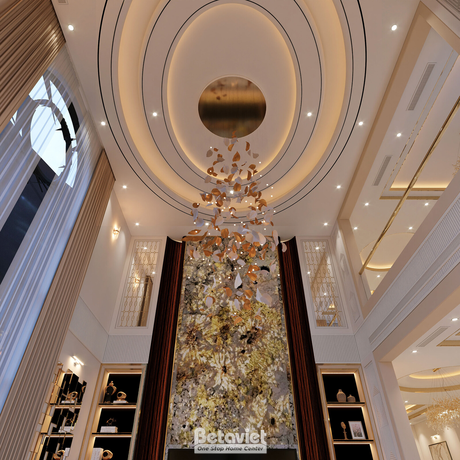 Nội thất phòng khách biệt thự hiện đại luxury KT8002312 – góc nhìn 6