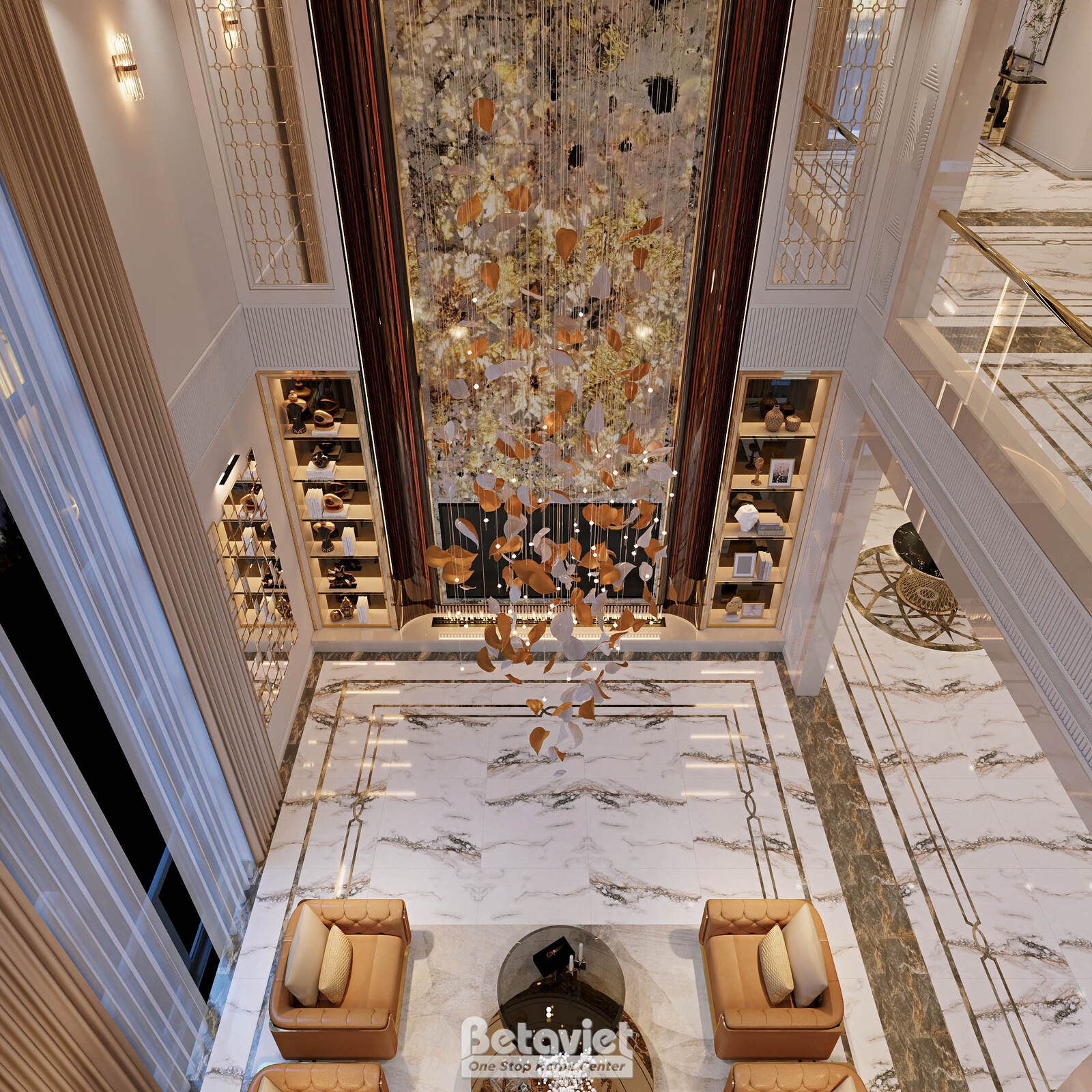 Nội thất phòng khách biệt thự hiện đại luxury KT8002312 – góc nhìn 5