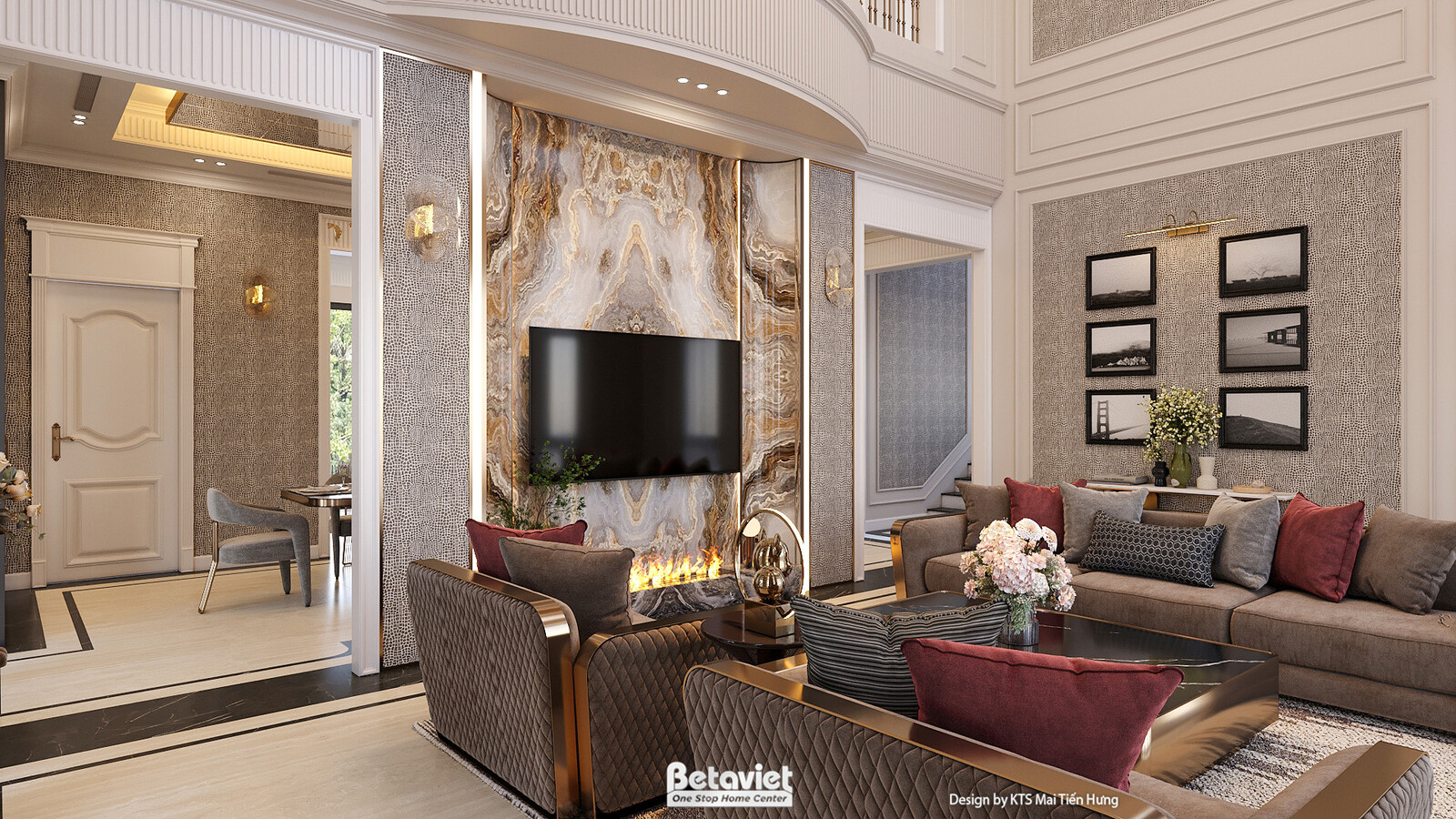 Nội thất phòng khách biệt thự hiện đại luxury NT5021106 – góc nhìn 2