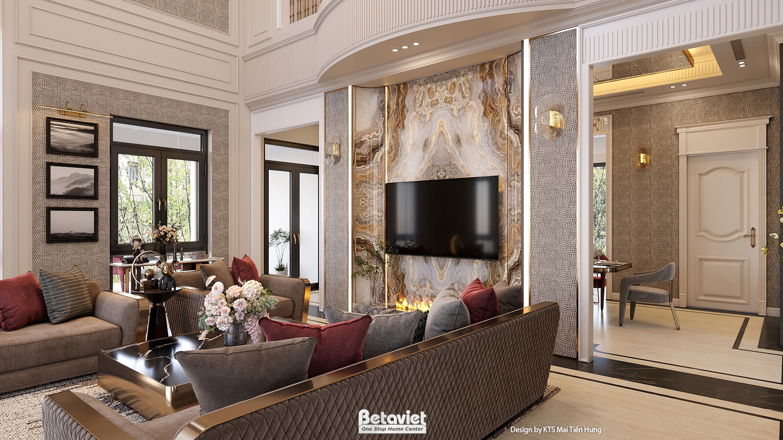 Nội thất phòng khách biệt thự hiện đại luxury NT5021106 – góc nhìn 3