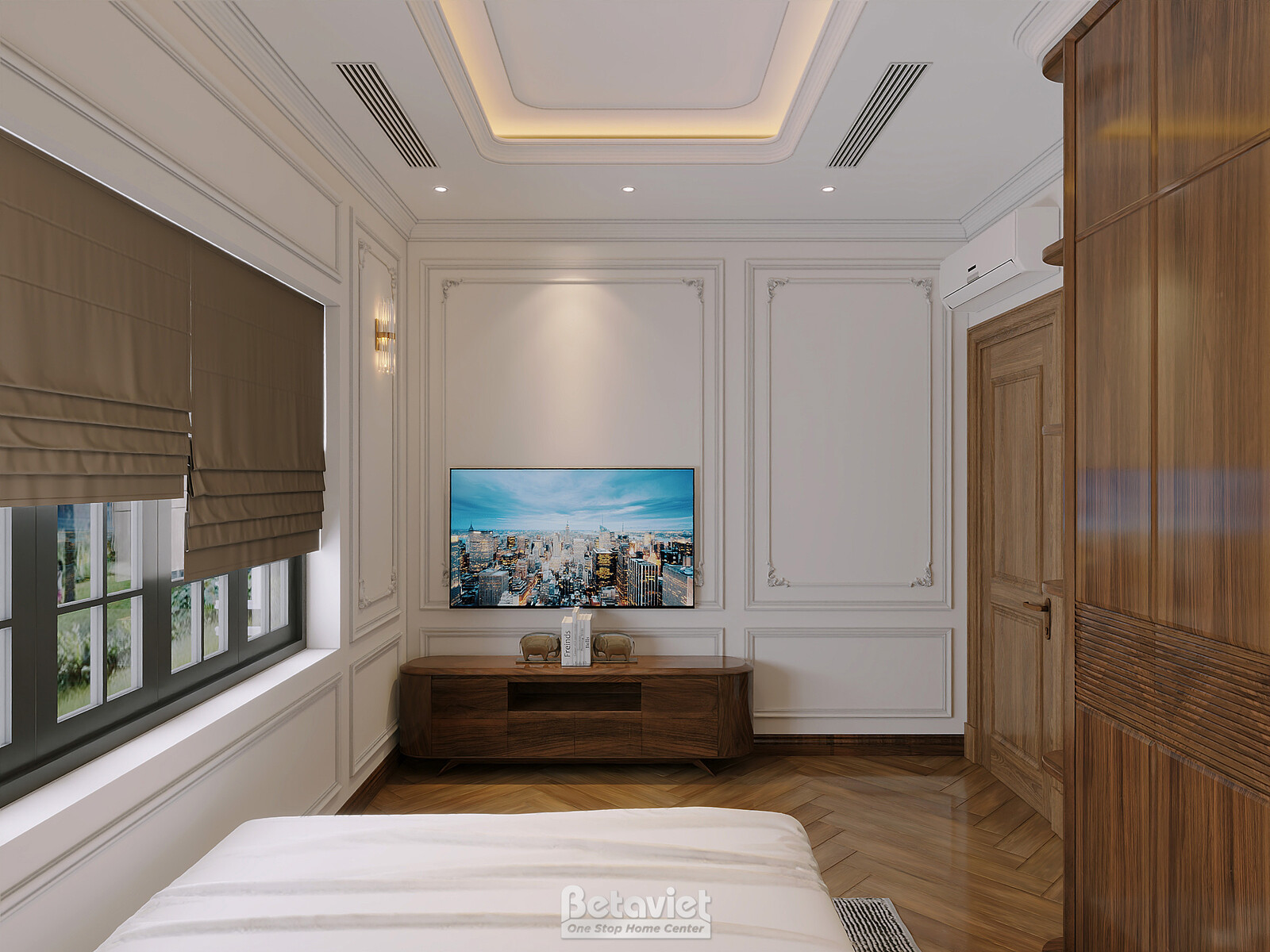 Nội thất phòng ngủ biệt thự hiện đại gỗ NT8190050 – góc nhìn 8