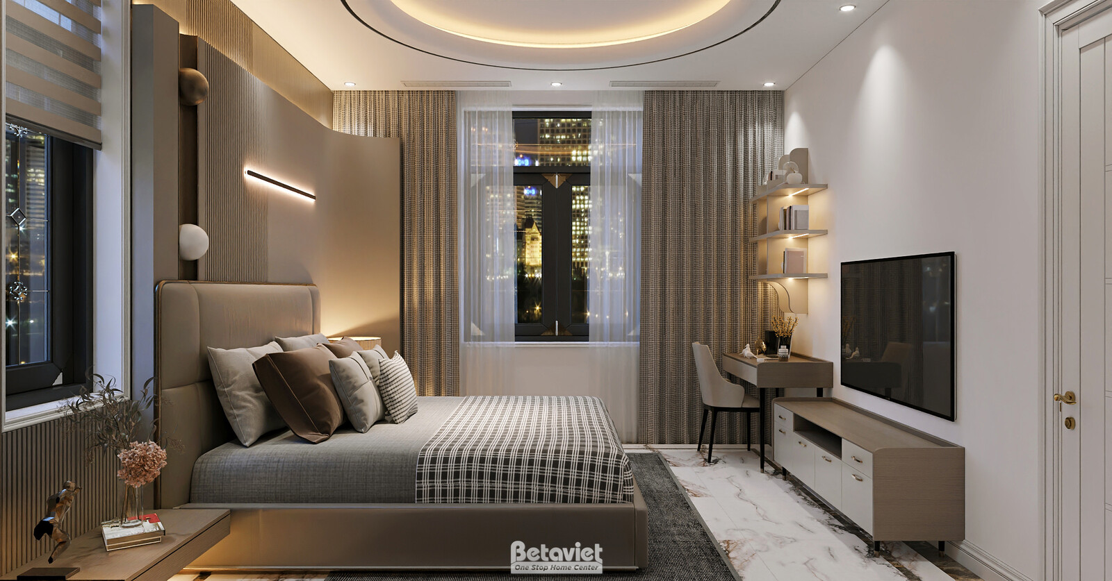 Nội thất phòng ngủ biệt thự hiện đại luxury KT8002312 – góc nhìn 11