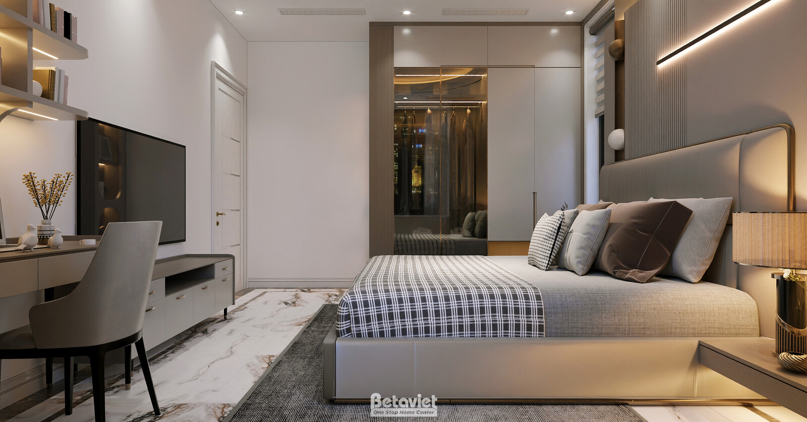 Nội thất phòng ngủ biệt thự hiện đại luxury KT8002312 – góc nhìn 12