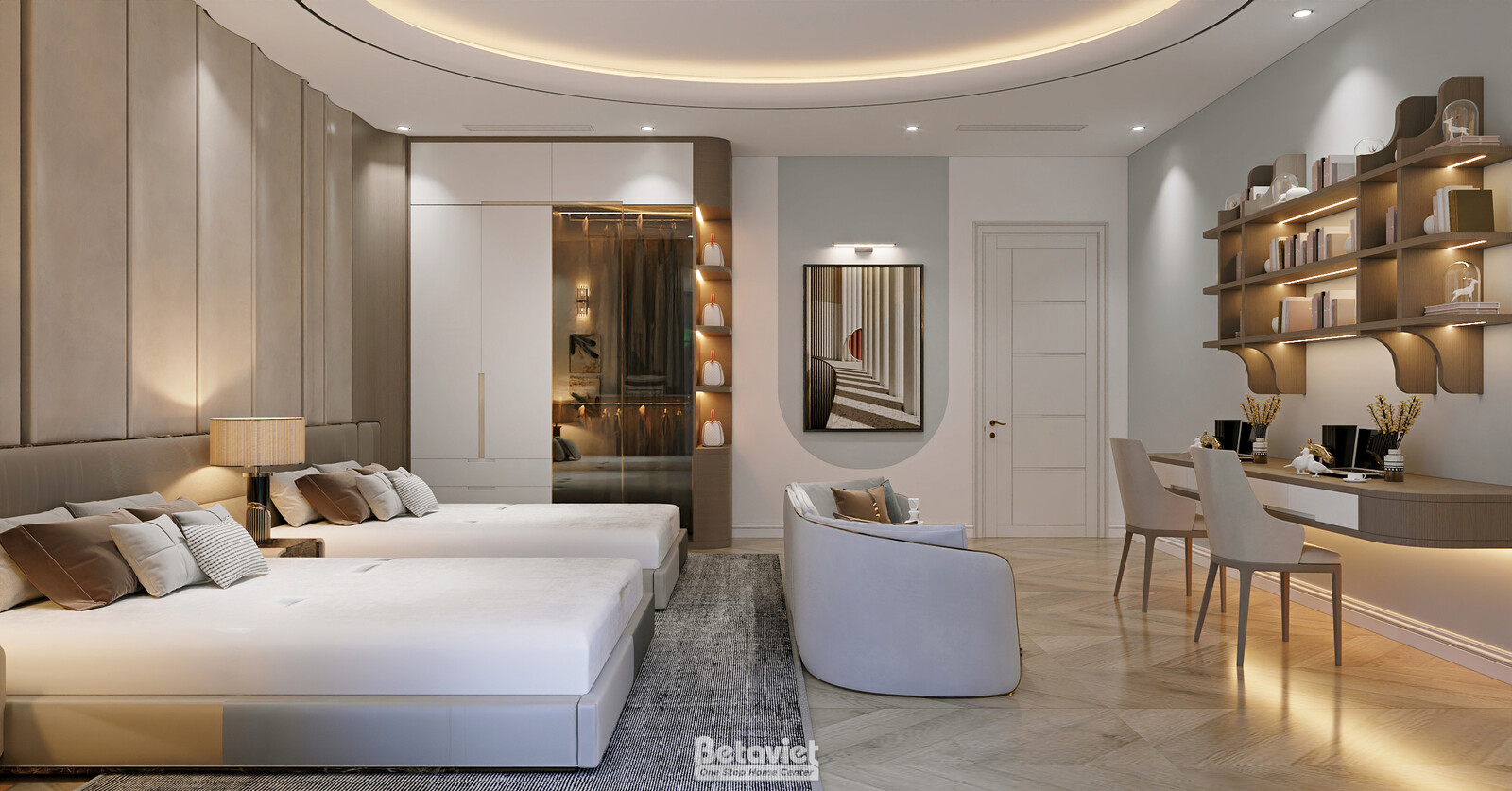 Nội thất phòng ngủ biệt thự hiện đại luxury KT8002312 – góc nhìn 10