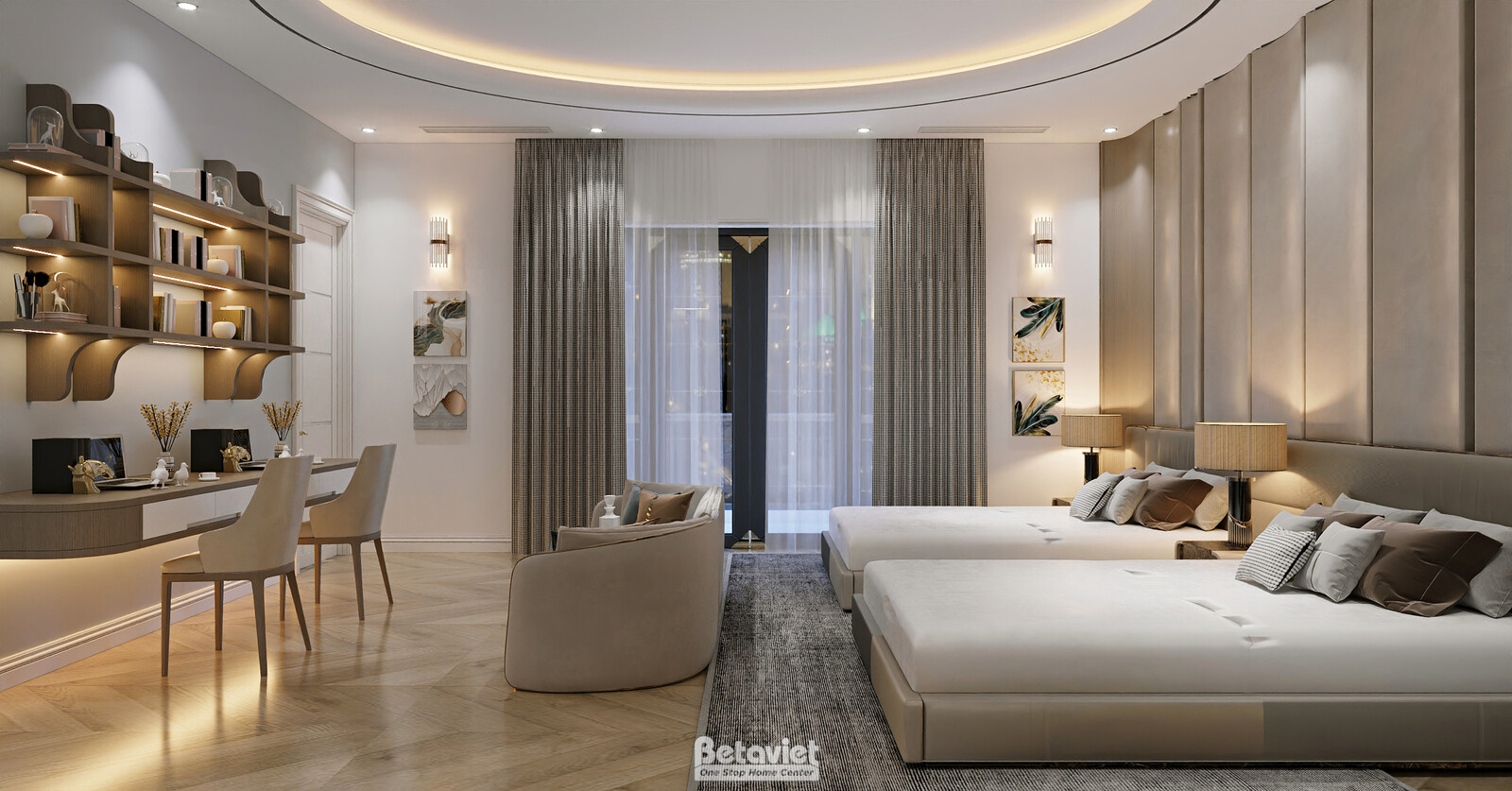 Nội thất phòng ngủ biệt thự hiện đại luxury KT8002312 – góc nhìn 9