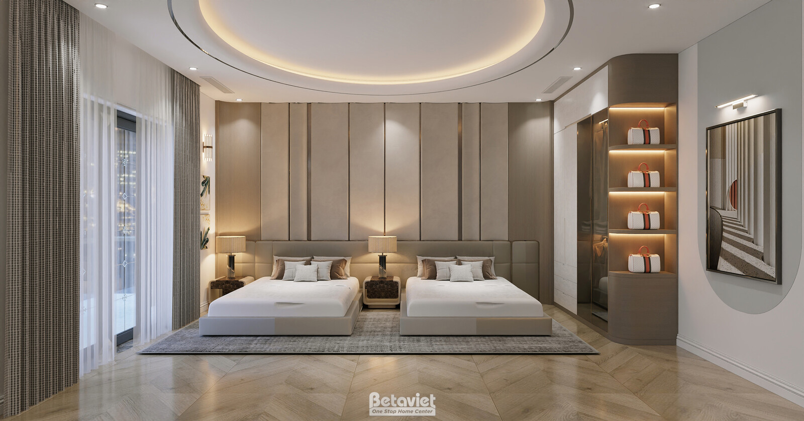 Nội thất phòng ngủ biệt thự hiện đại luxury KT8002312 – góc nhìn 8