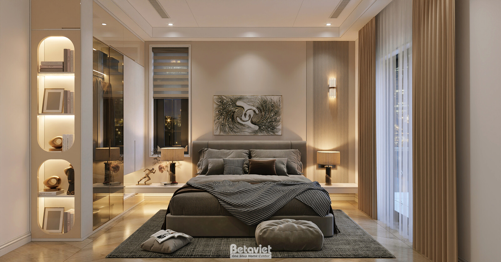 Nội thất phòng ngủ biệt thự hiện đại luxury KT8002312 – góc nhìn 4
