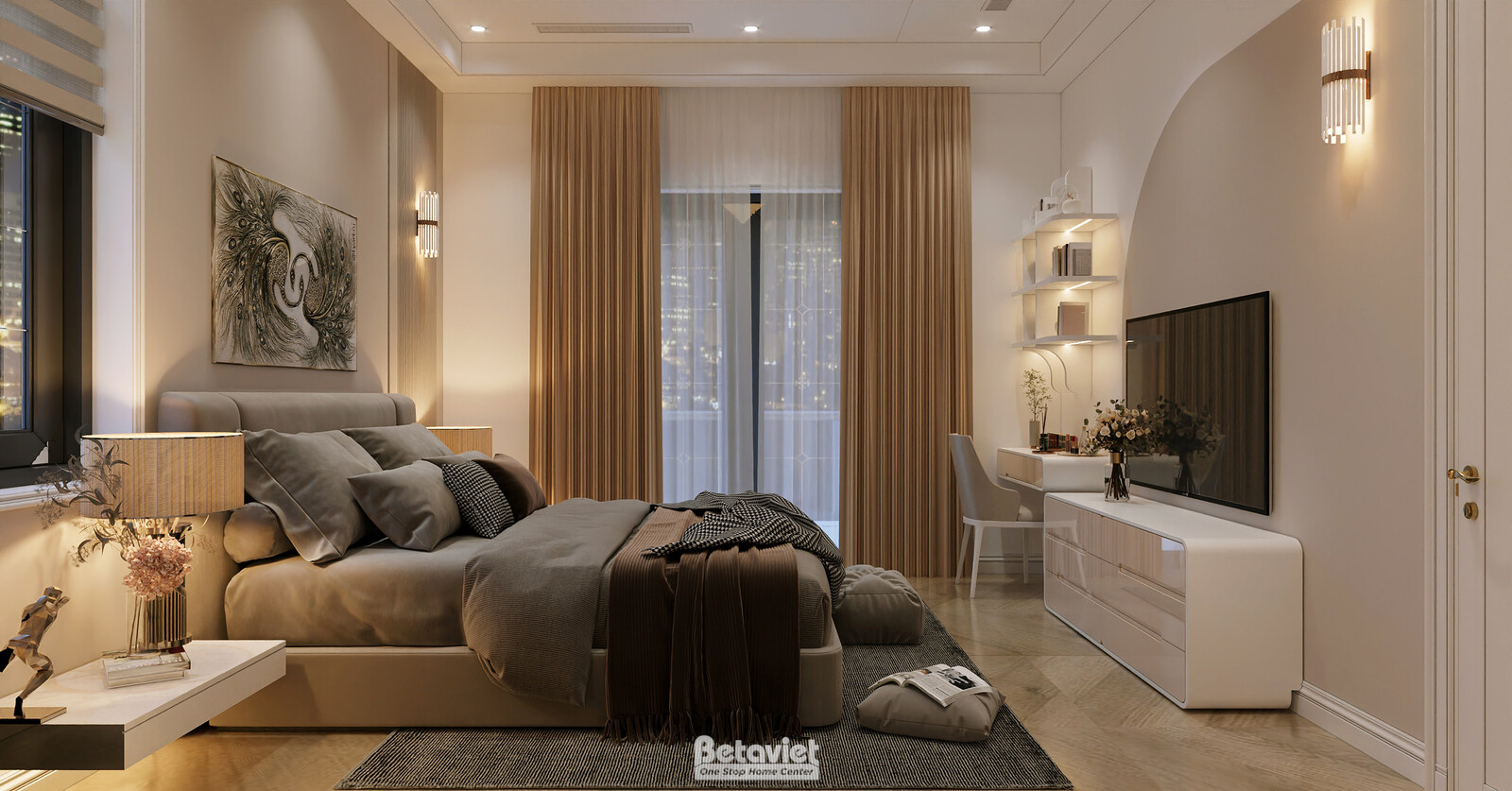 Nội thất phòng ngủ biệt thự hiện đại luxury KT8002312 – góc nhìn 13