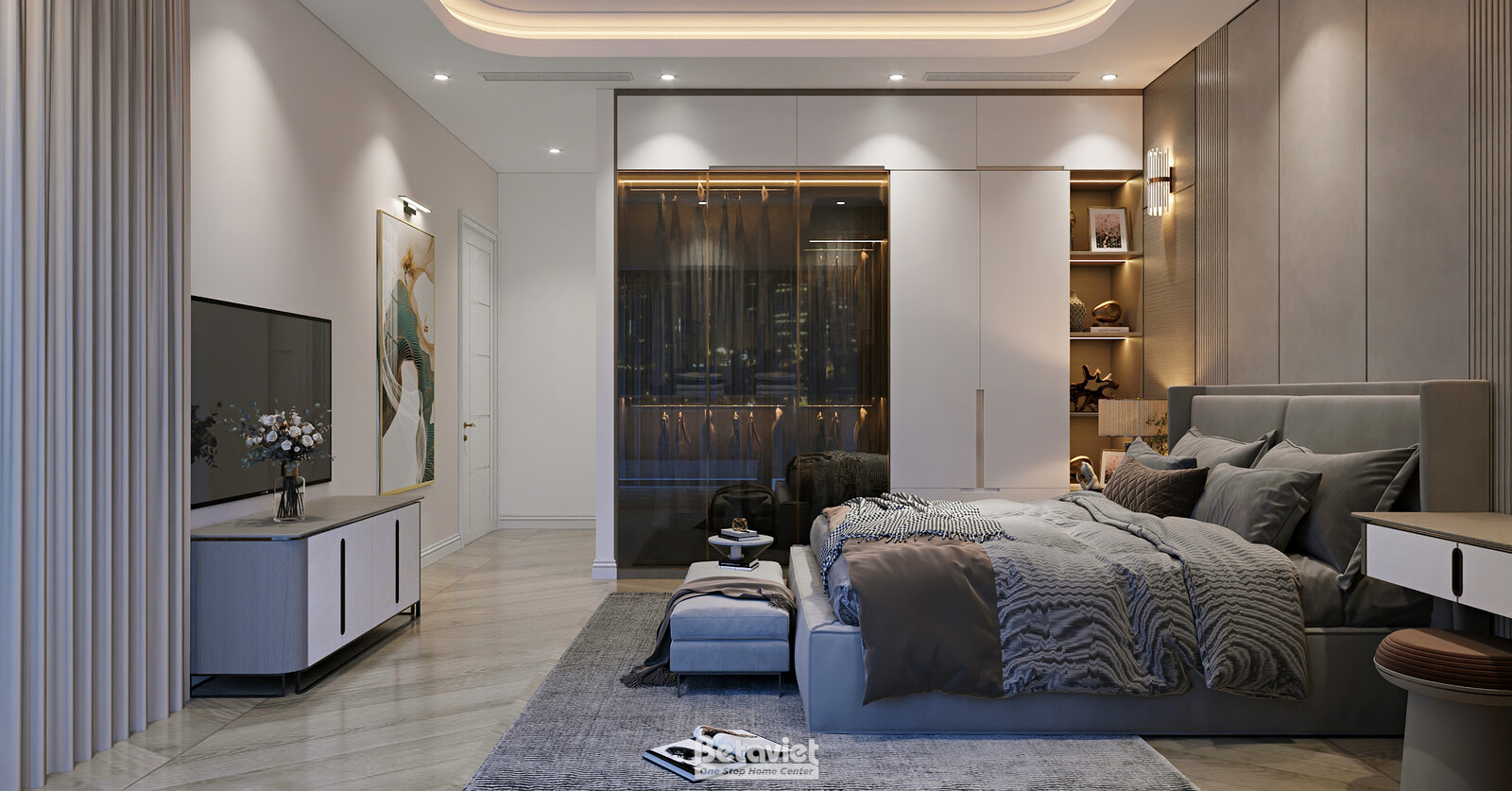 Nội thất phòng ngủ biệt thự hiện đại luxury KT8002312 – góc nhìn 7
