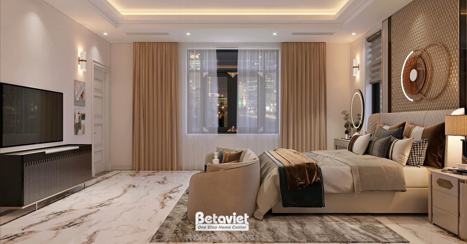 Nội thất phòng ngủ biệt thự hiện đại luxury KT8002312 – góc nhìn 17
