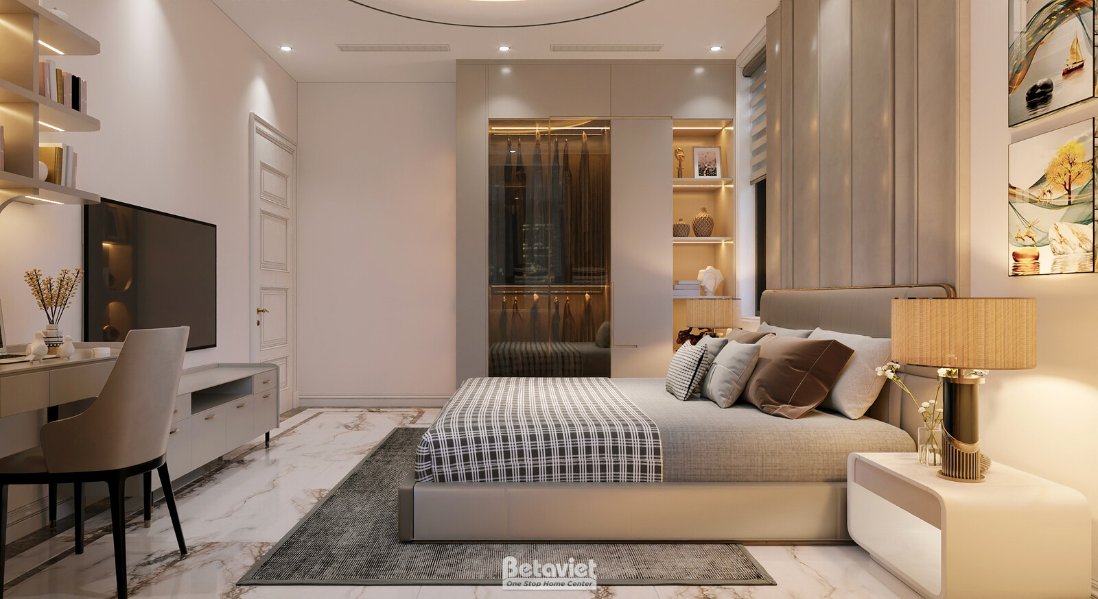Nội thất phòng ngủ biệt thự hiện đại luxury KT8002312 – góc nhìn 16