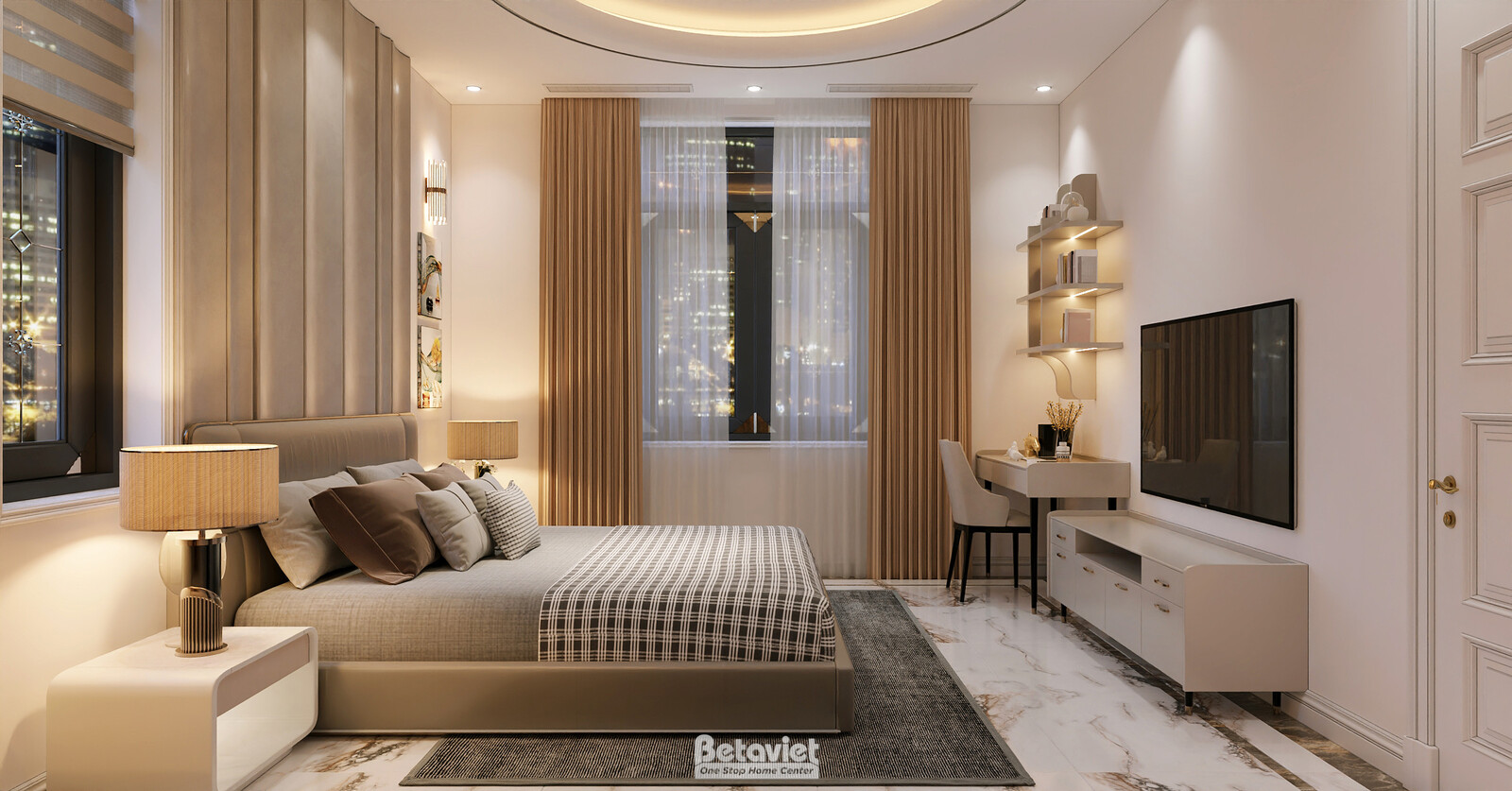 Nội thất phòng ngủ biệt thự hiện đại luxury KT8002312 – góc nhìn 15