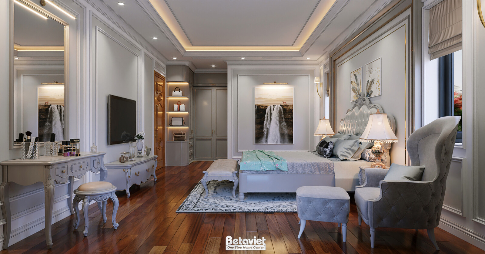 Nội thất phòng ngủ biệt thự Art Deco NT2009177 – góc nhìn 4