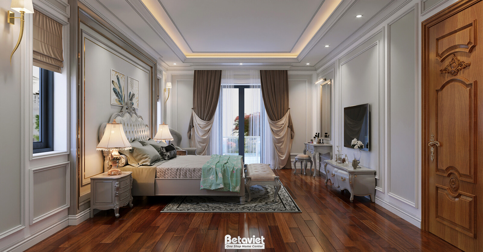 Nội thất phòng ngủ biệt thự Art Deco NT2009177 – góc nhìn 6