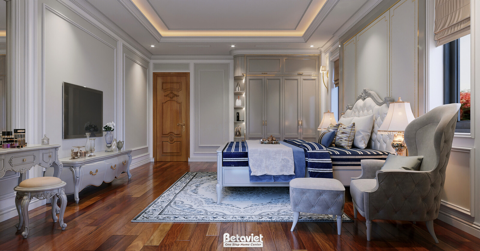 Nội thất phòng ngủ biệt thự Art Deco NT2009177 – góc nhìn 5