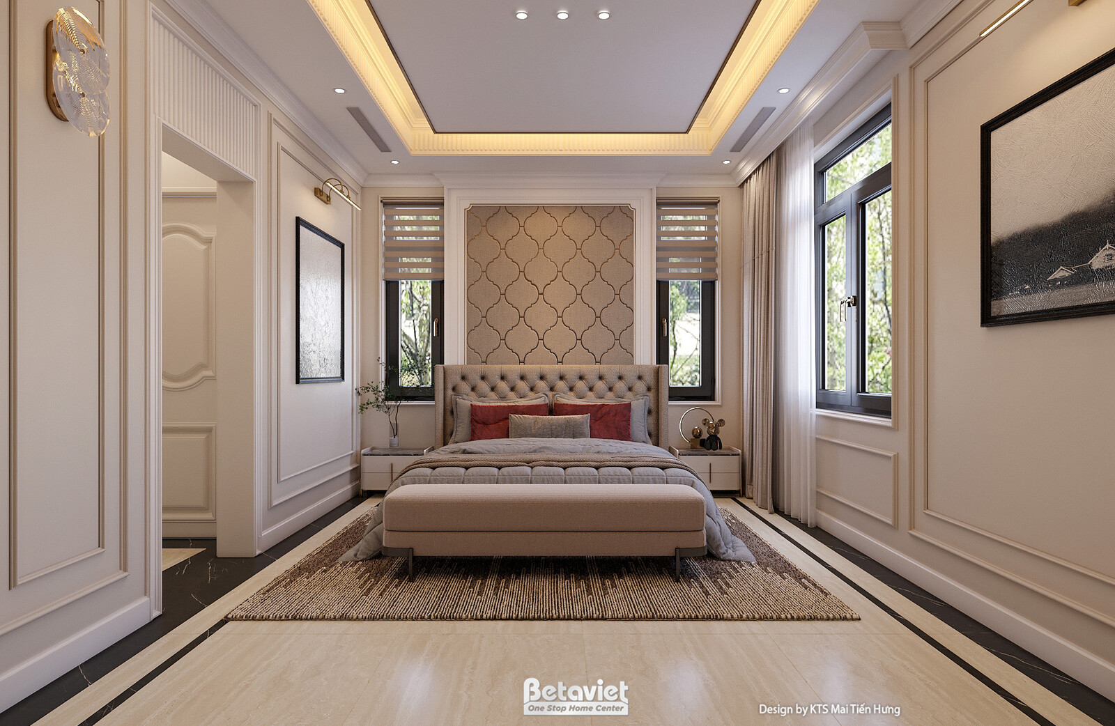 Nội thất phòng ngủ biệt thự hiện đại luxury NT5021106 – góc nhìn 3