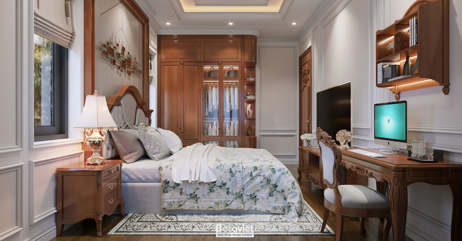 Nội thất phòng ngủ biệt thự tân cổ điển KT2003715 – góc nhìn 6