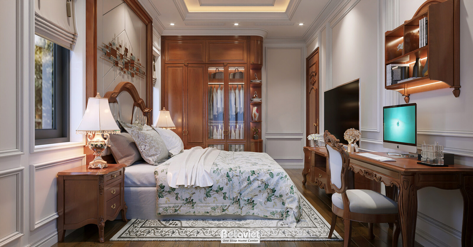 Nội thất phòng ngủ biệt thự tân cổ điển KT2003715 – góc nhìn 5
