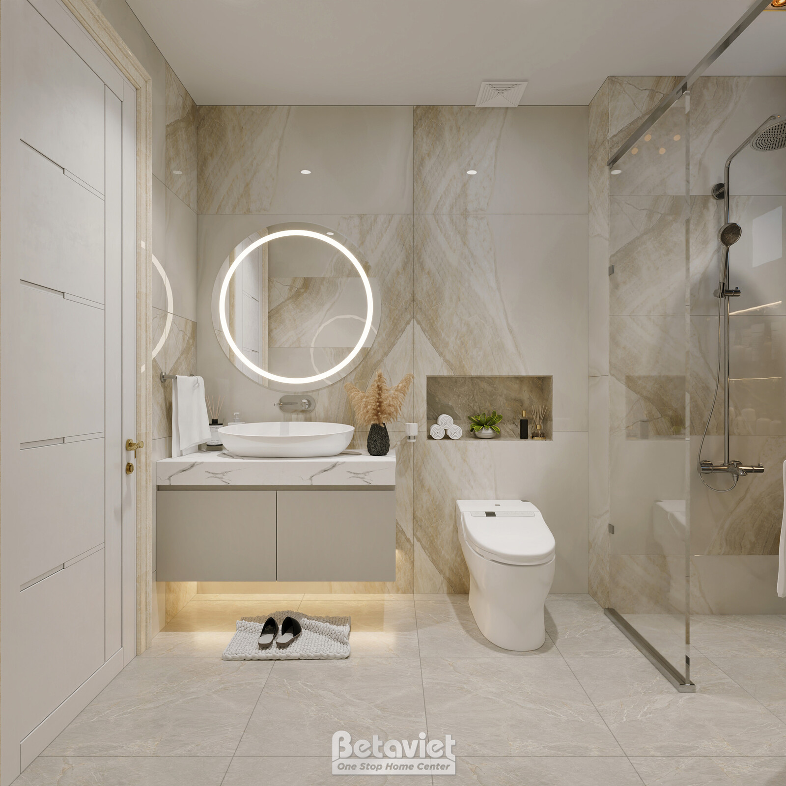 Nội thất phòng tắm biệt thự hiện đại luxury KT8002312 – góc nhìn 2
