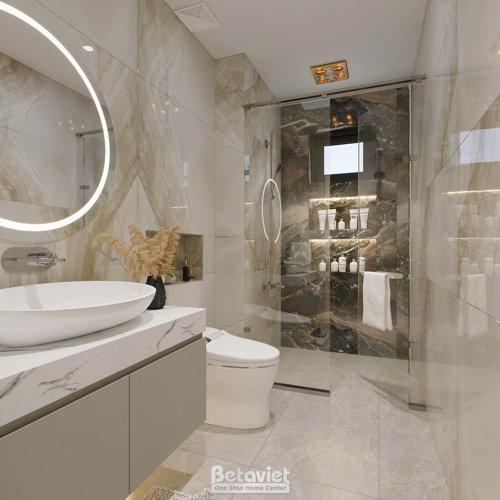 Nội thất phòng tắm biệt thự hiện đại luxury KT8002312 – góc nhìn 3