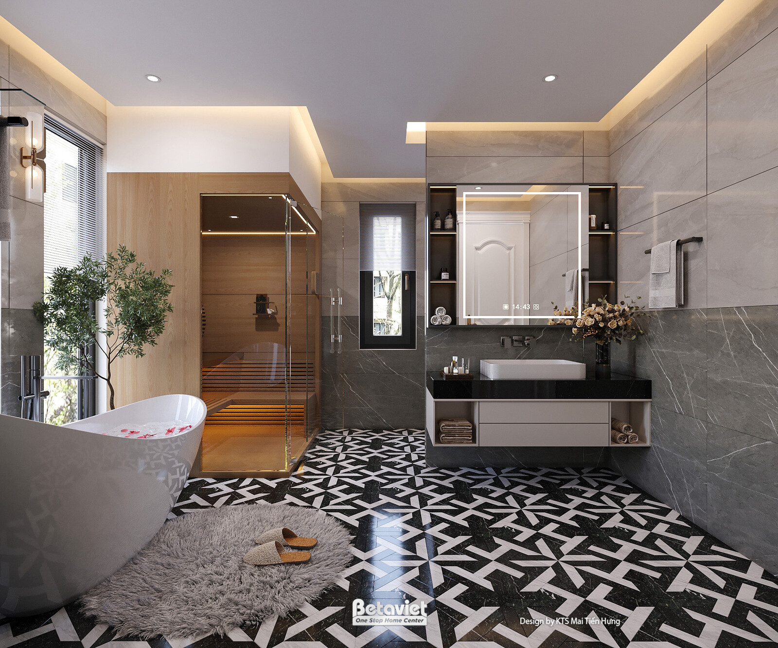 Nội thất phòng tắm biệt thự hiện đại luxury NT5021106 – góc nhìn 5