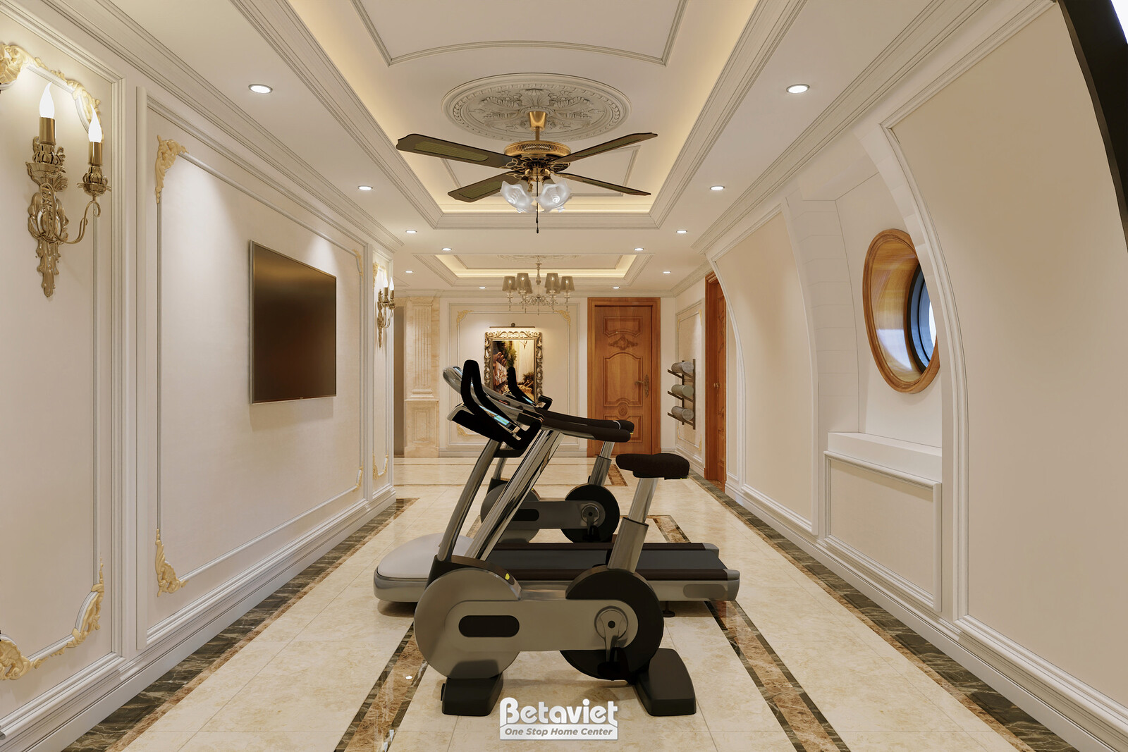 Nội thất sảnh biệt thự tân cổ điển NT2009177 – góc nhìn 3