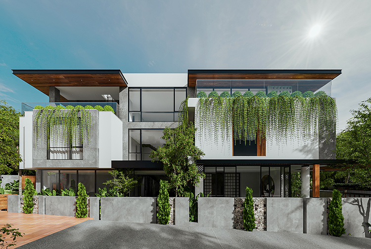 Biệt thự tropical modern 2 tầng - mẫu thiết kế phong cách nhiệt đới