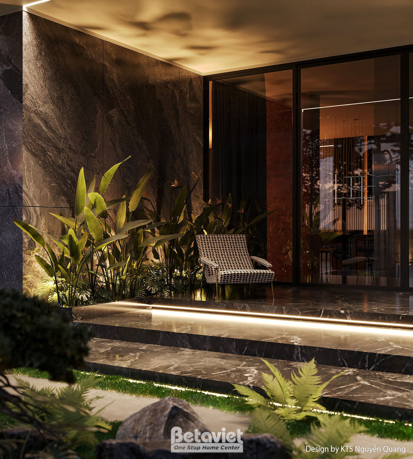 Biệt thự 3 tầng hiện đại luxury KT25859 – phối cảnh về đêm (2)