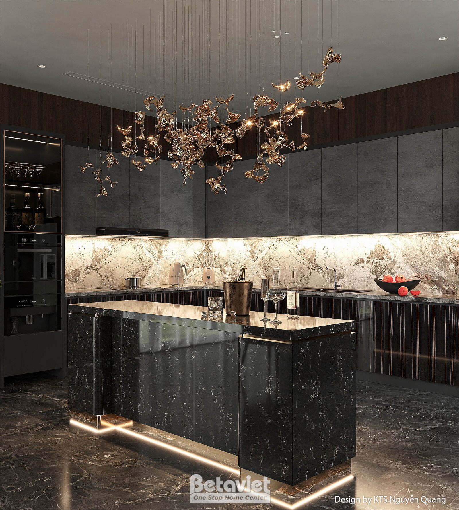 Nội thất phòng ăn biệt thự hiện đại luxury NT25853 – góc nhìn 3
