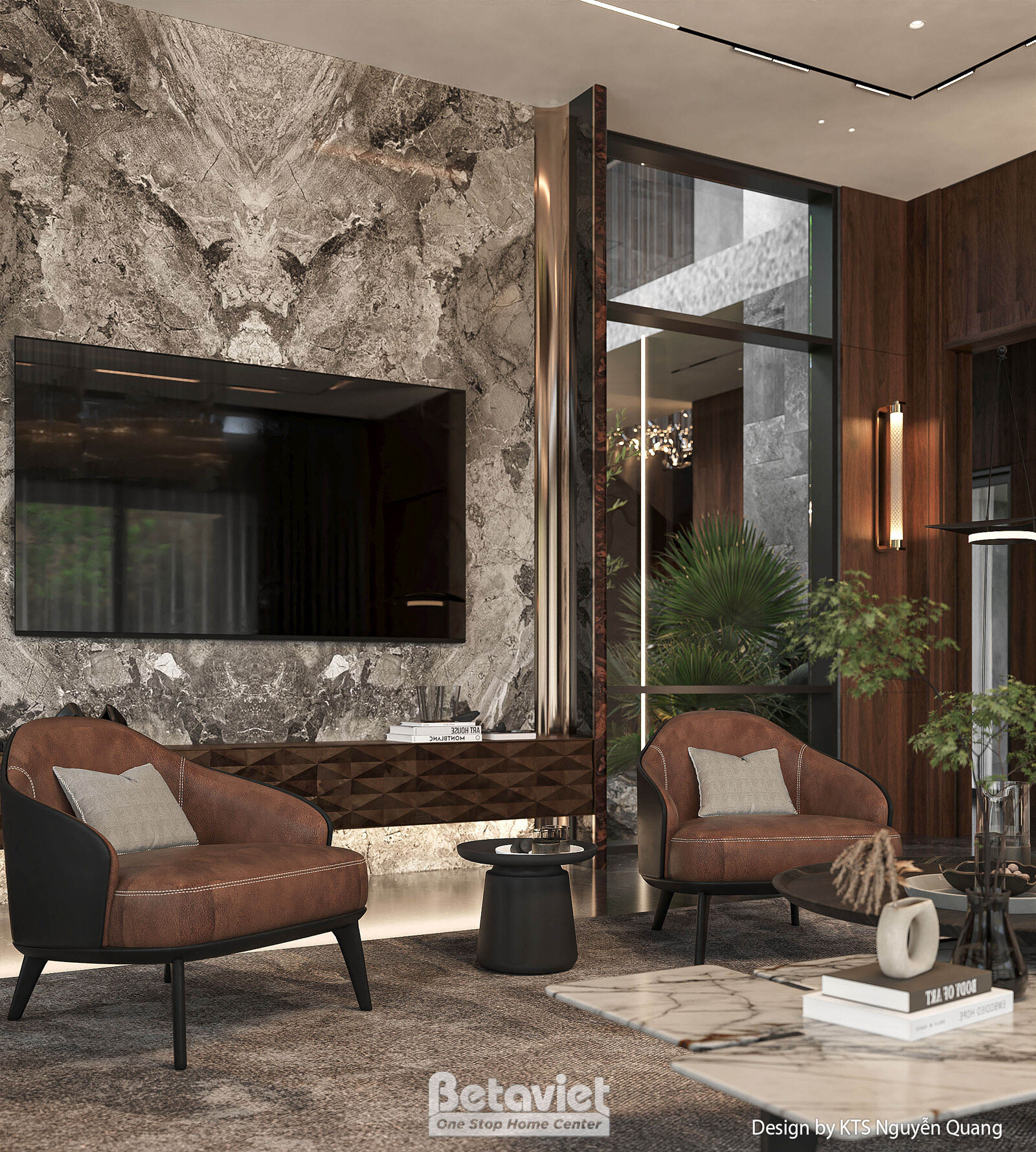 Nội thất phòng khách biệt thự hiện đại luxury NT25853 – góc nhìn 6