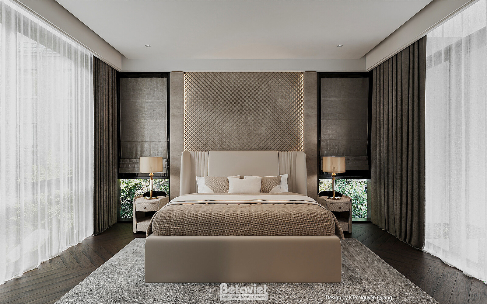 Nội thất phòng ngủ biệt thự hiện đại luxury NT25853 – góc nhìn 3