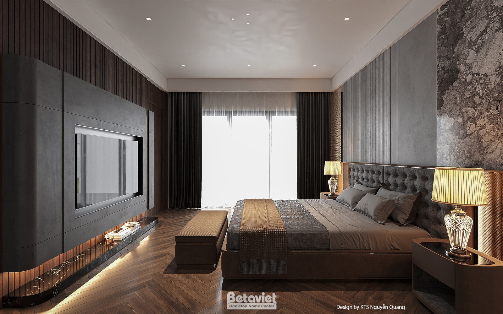Nội thất phòng ngủ biệt thự hiện đại luxury NT25853 – góc nhìn 8