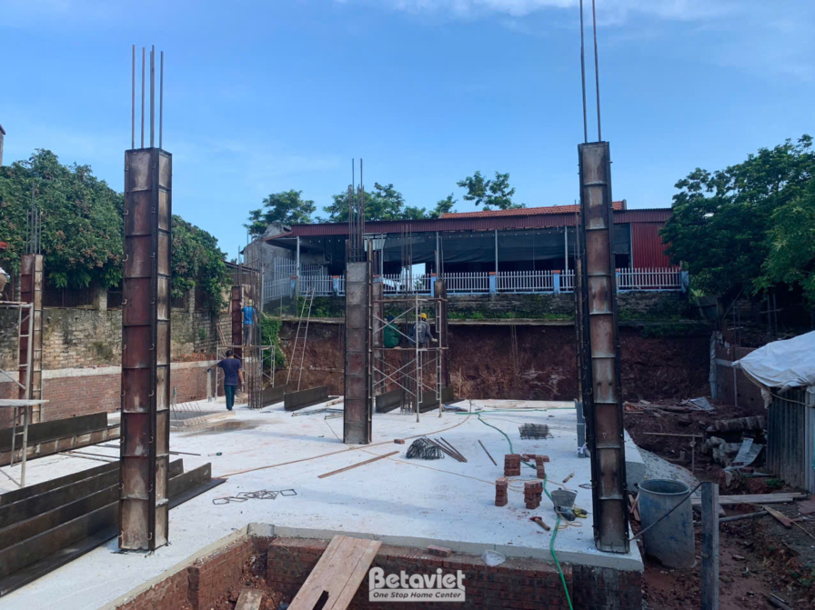 Thi công biệt thự hiện đại TC2009342, giai đoạn thi công phần thô – kết cấu phần thô