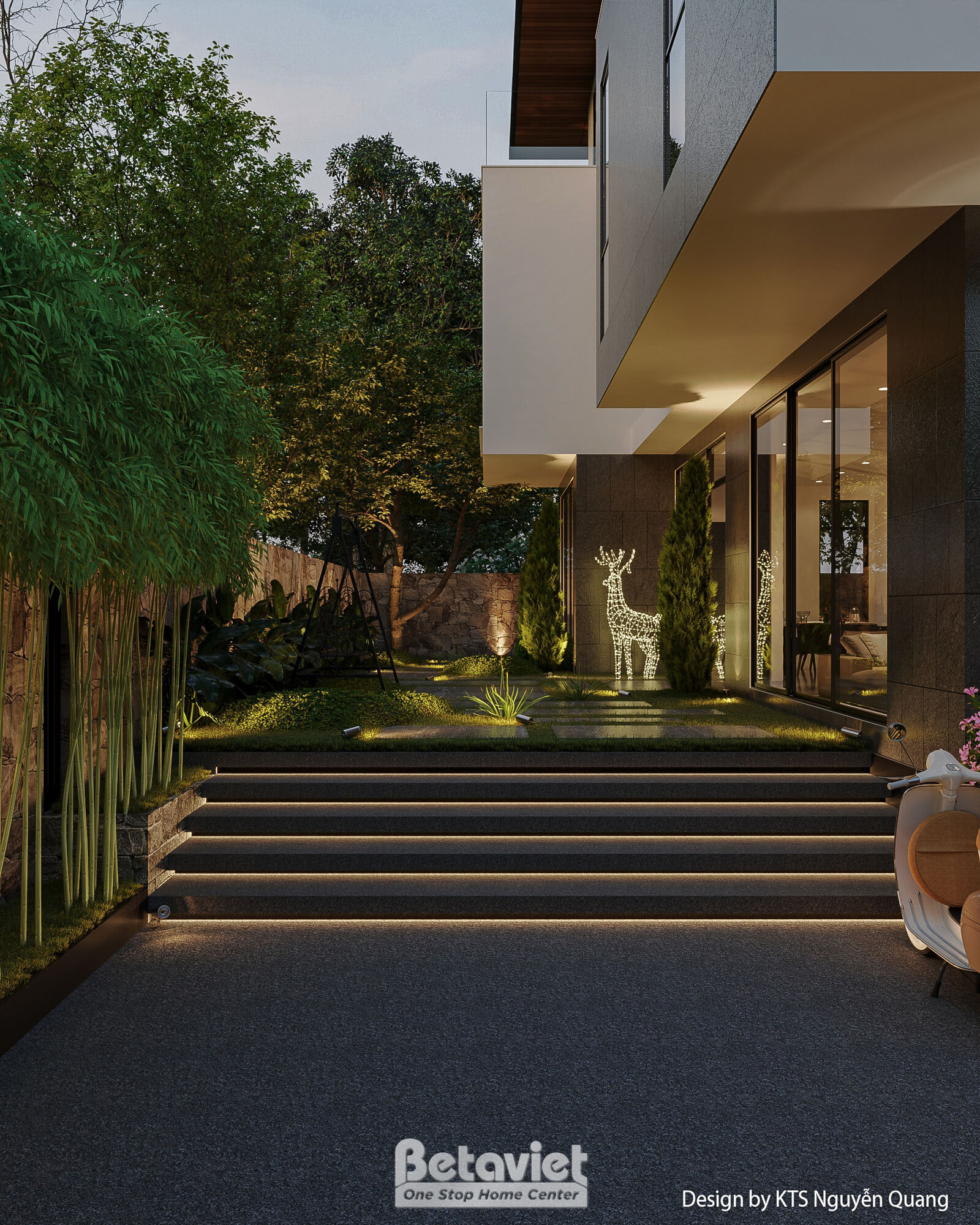 Biệt thự 3 tầng hiện đại luxury KT25854 – sảnh chính