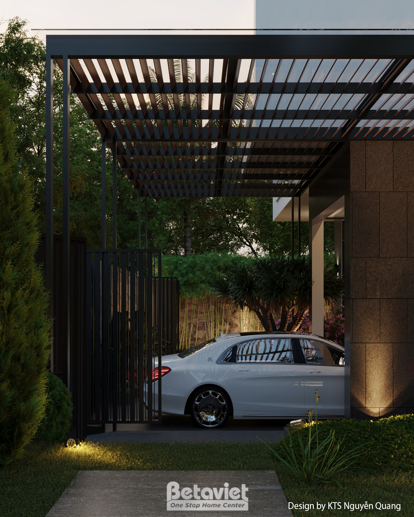 Biệt thự 3 tầng hiện đại luxury KT25854 – cổng và hàng rào