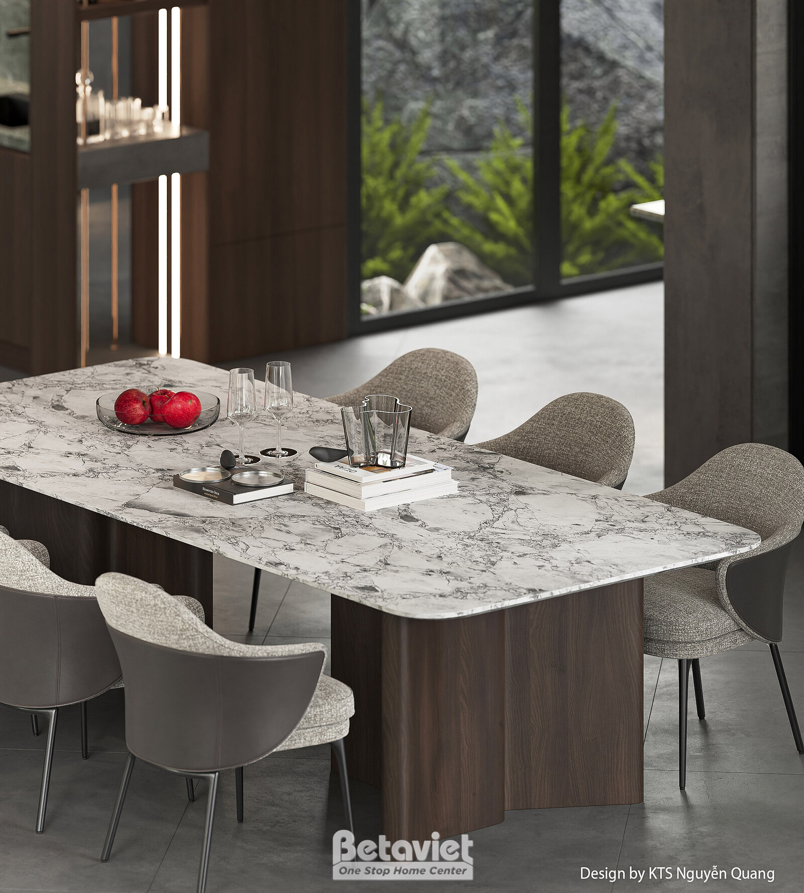 Nội thất phòng bếp biệt thự hiện đại NT25858 – góc nhìn 3