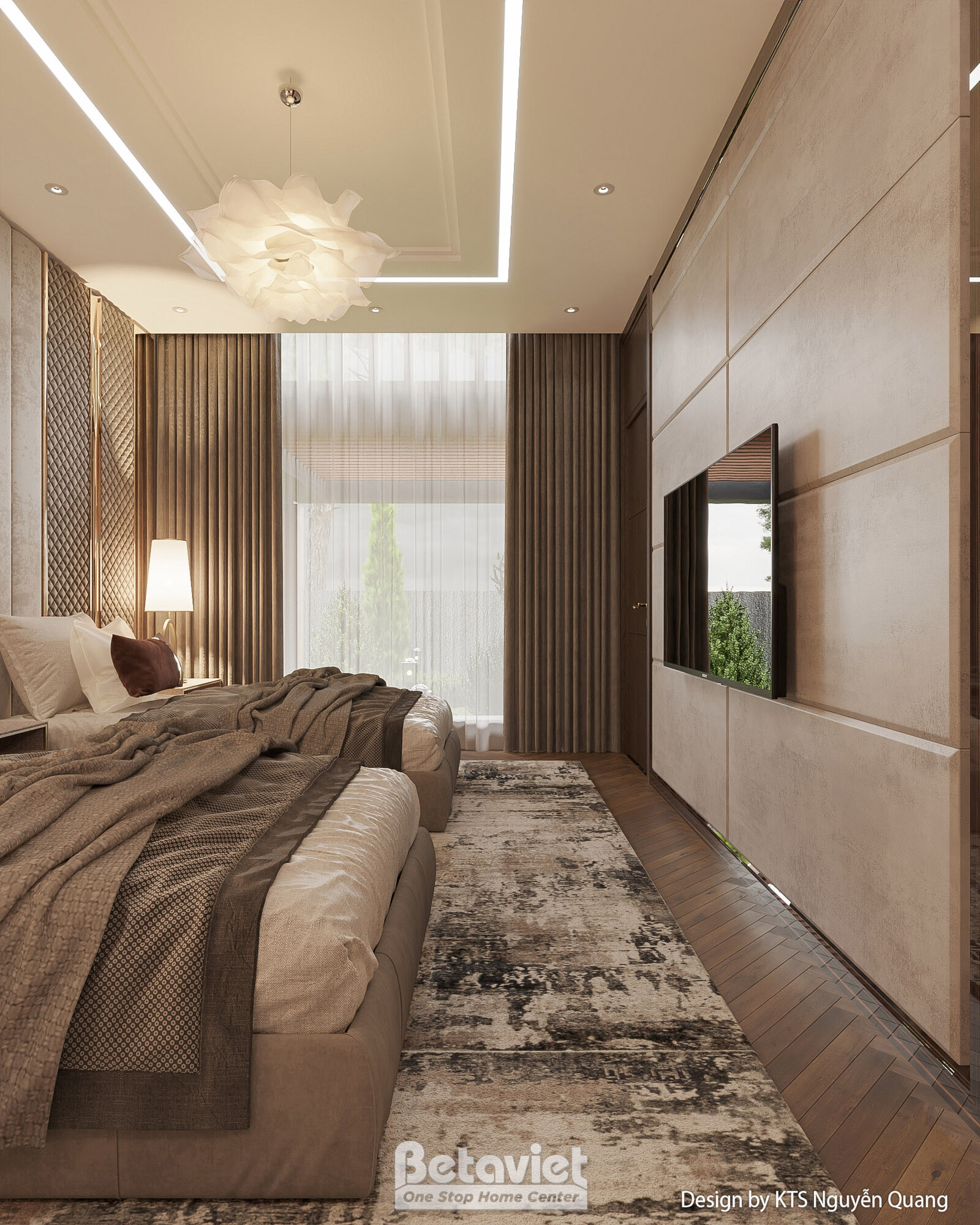 Nội thất phòng ngủ biệt thự hiện đại luxury NT25852 – góc nhìn 4