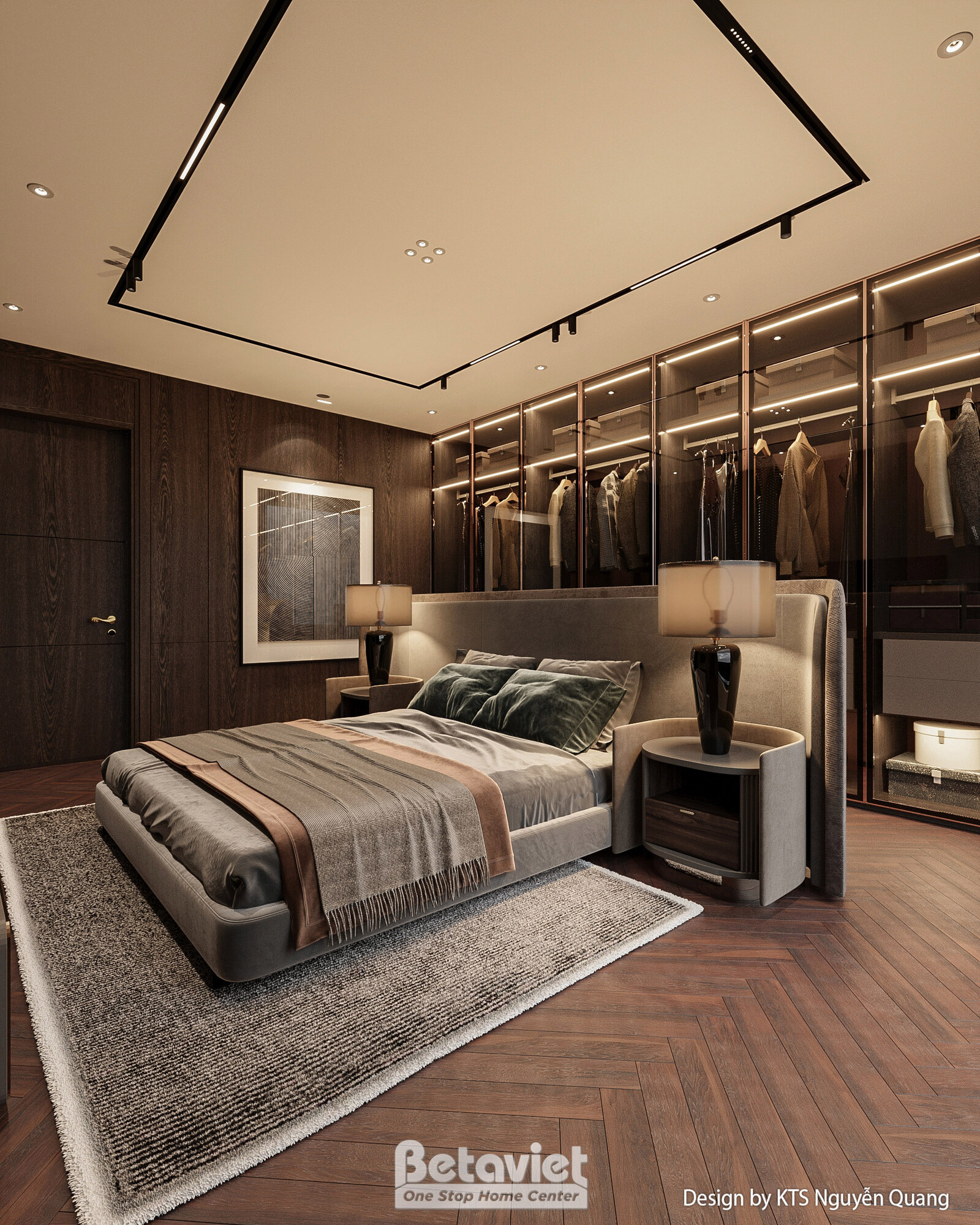 Nội thất phòng ngủ biệt thự hiện đại luxury NT25852 – góc nhìn 3