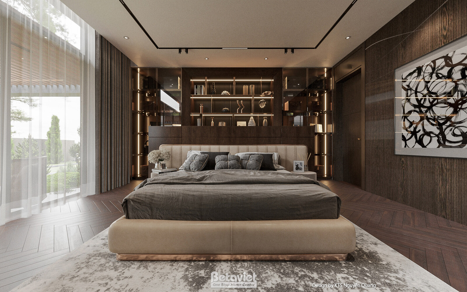 Nội thất phòng ngủ biệt thự hiện đại luxury NT25852 – góc nhìn 2